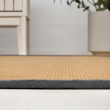 Camden Farmhouse Cottage Border Jute Area Rug